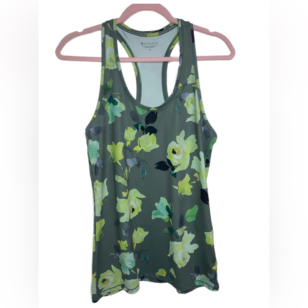 Athleta Green Floral Women's Tank Top